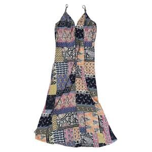 Tigerlily Adjustable Strap Multicolor Patchwork Maxi Dress Size 2